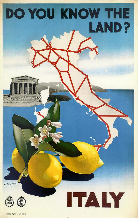 Vintage Digital Art - Italy by Georgia Clare