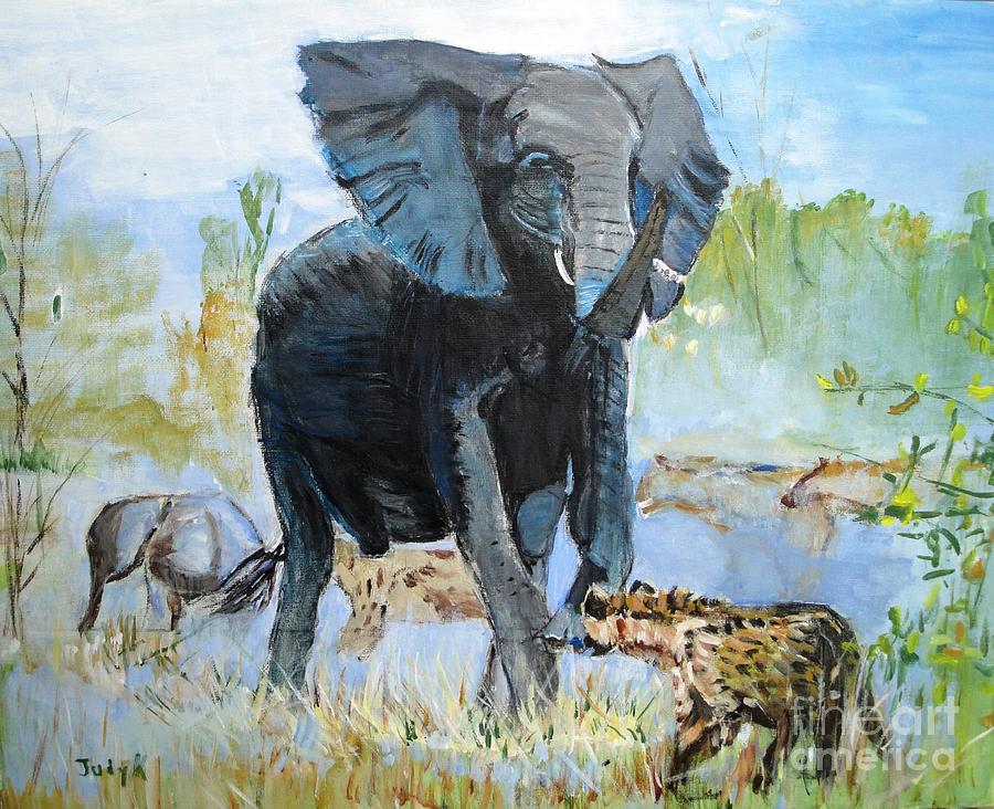 Elephant Painting - Its a Jungle by Judy Kay