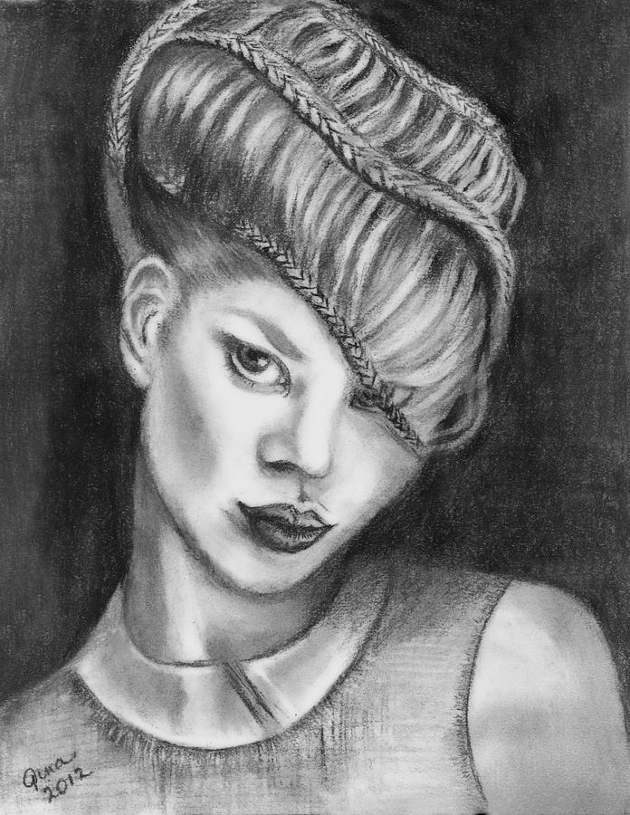 Its All About The Hair Drawing by Gina Cordova