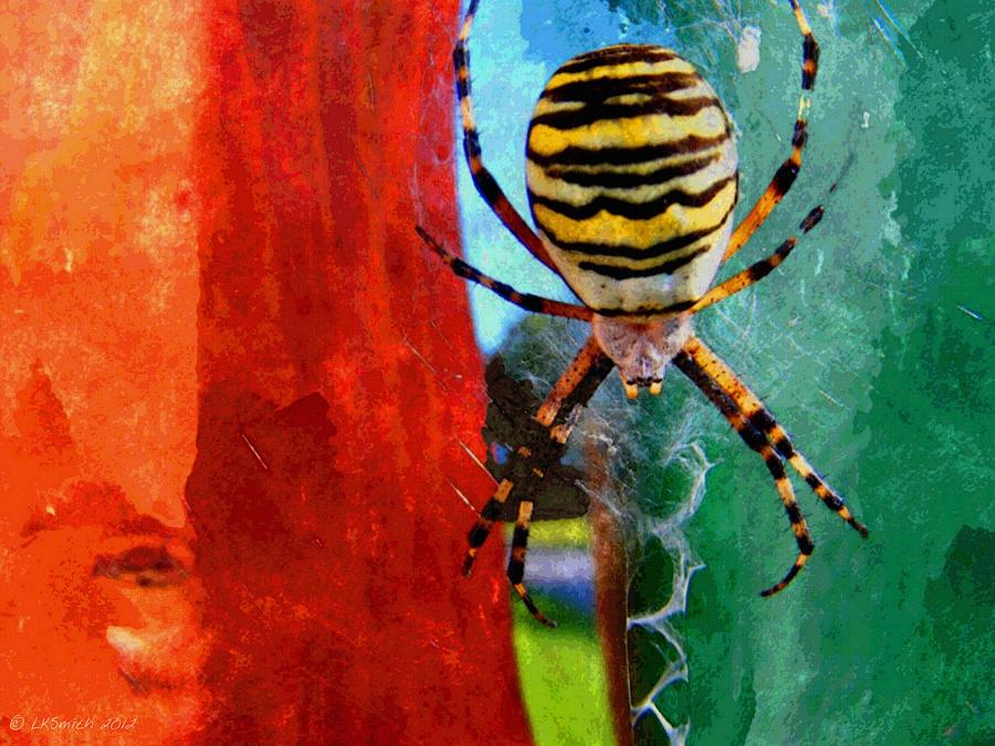 Spider Painting - Itsy Bitsy Spider by Lynda K Cole-Smith