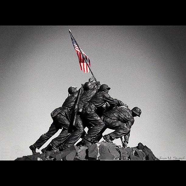 Flag Photograph - Iwo Jima by Wolf Stumpf