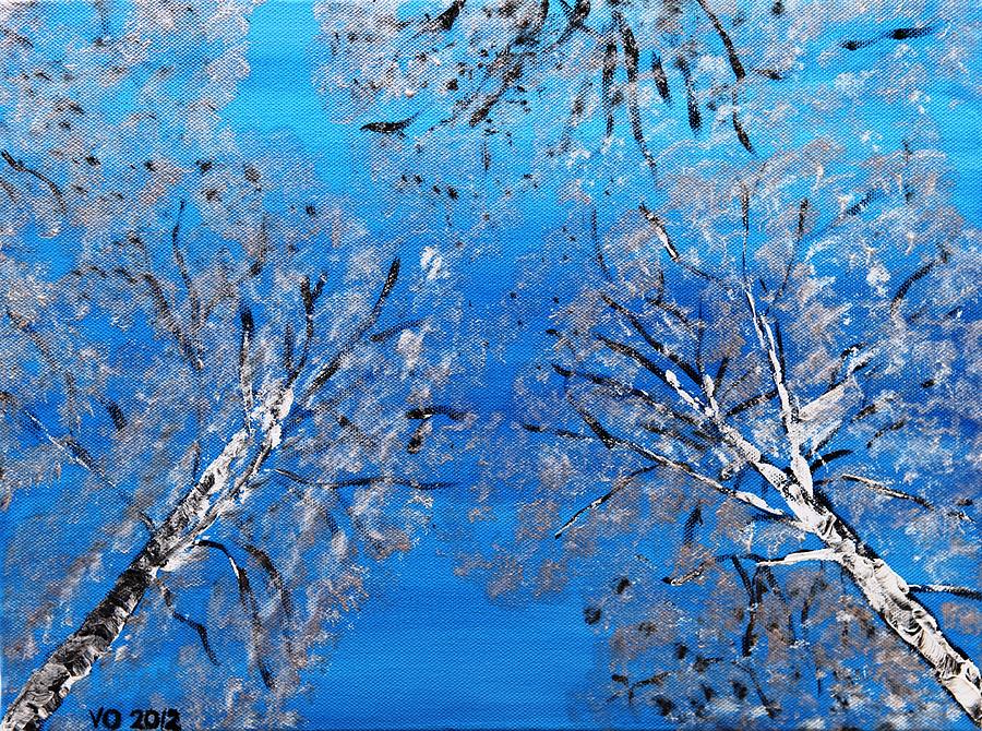Jack Frost on Birches Painting by Valerie Ornstein