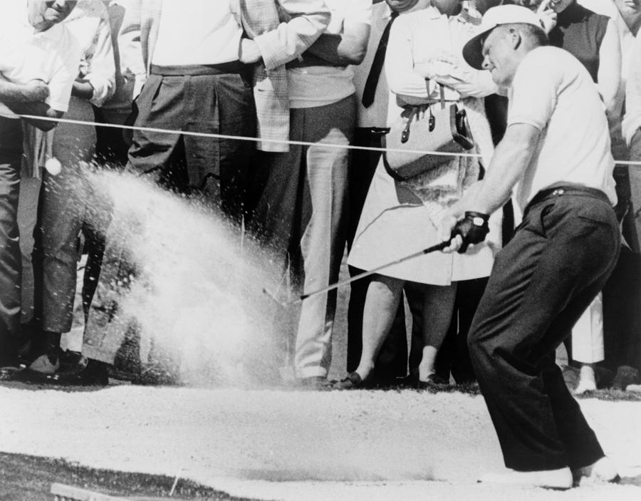Sports Photograph - Jack Nicklaus Hitting Golf Ball by Everett