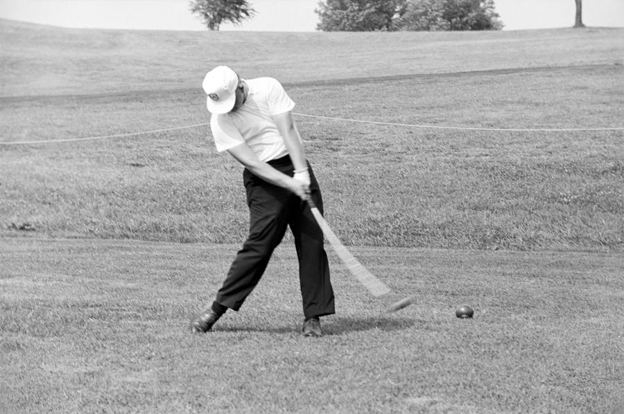 Jack Nicklaus Tees off 1964 US Open at Congressional Country Club Photograph by Jan W Faul