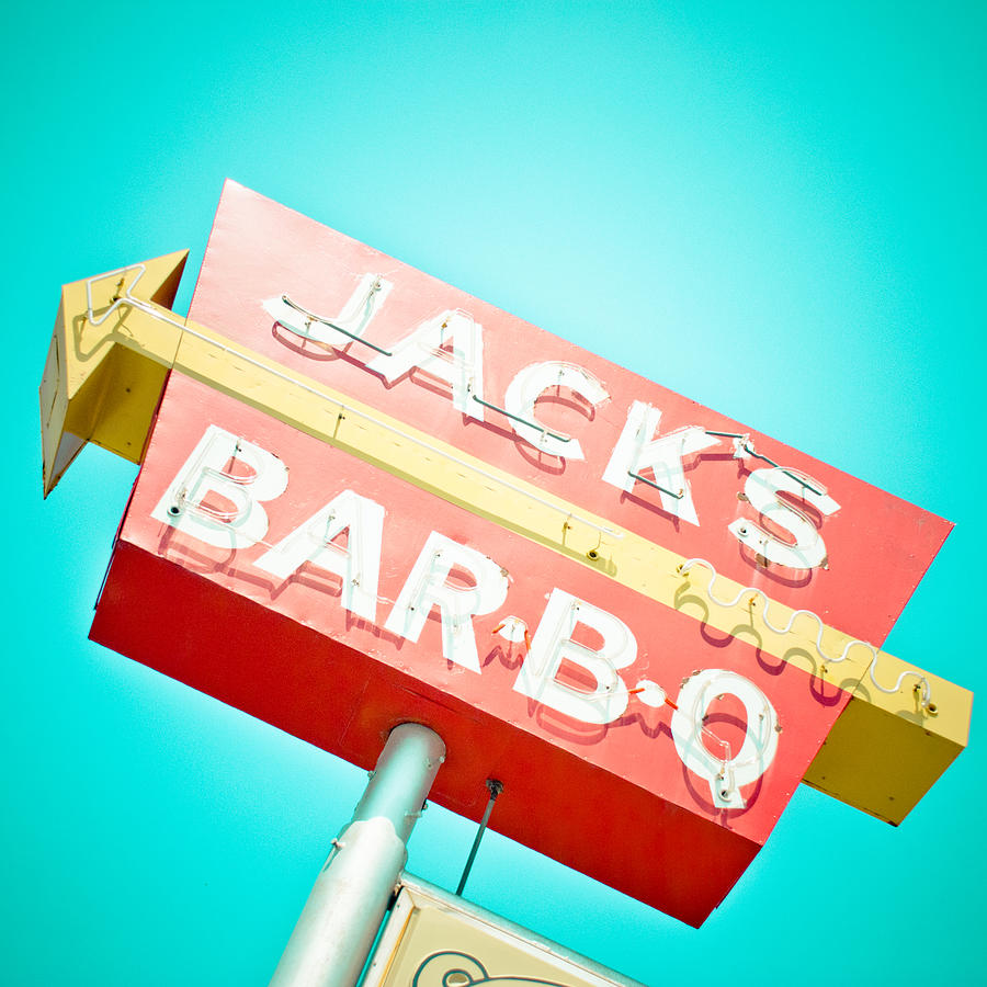 Vintage Photograph - Jacks Bar-B-Q by David Waldo