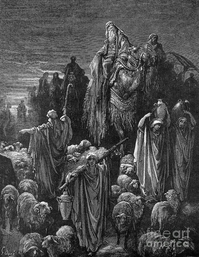 Jacob Goeth Into Egypt Drawing by Gustave Dore - Fine Art America