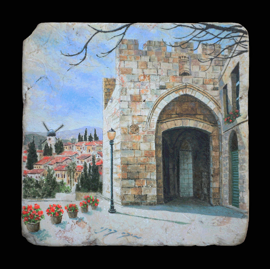 Jerusalem Jaffa Gate Painting by Miki Karni
