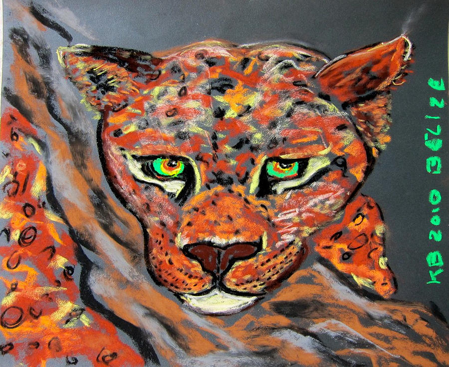 Jaguar Bebe Portrait Painting by Kathryn Barry
