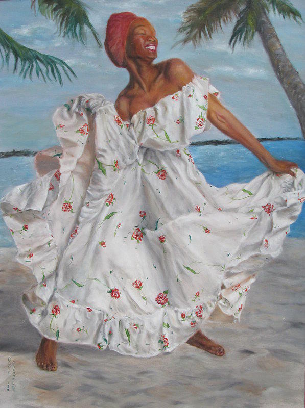 Portrait Painting - Jamacian Dancer by Bonnie ODonnell  