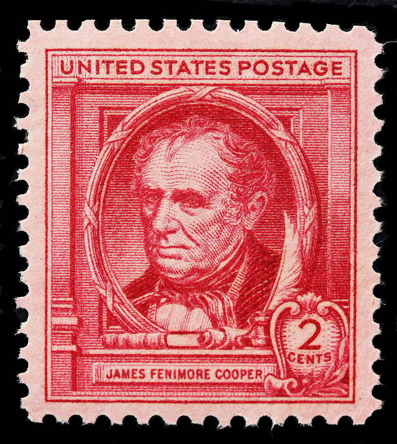 James Fenimore Cooper postage stamp Photograph by James Hill