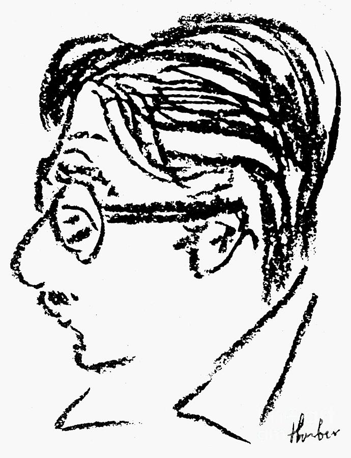 James Grover Thurber Drawing by Granger
