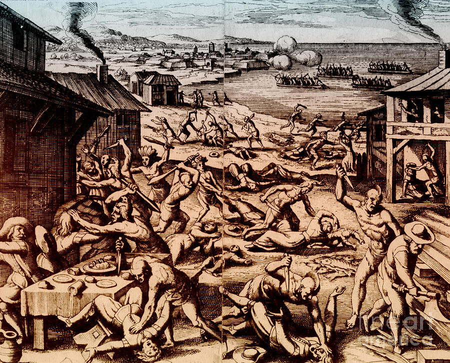 Jamestown Massacre, 1622 Photograph by Photo Researchers