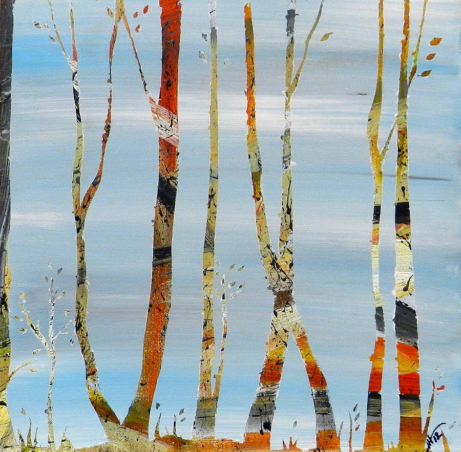 Tree Painting - Jamies Trees by Heather  Hubb
