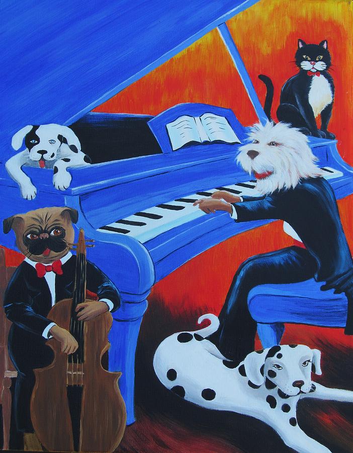 Jamming Dogs Painting by Lydia Evans - Fine Art America