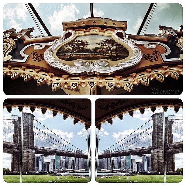 Gmy Photograph - Janes Carousel & The Brooklyn Bridge by Natasha Marco