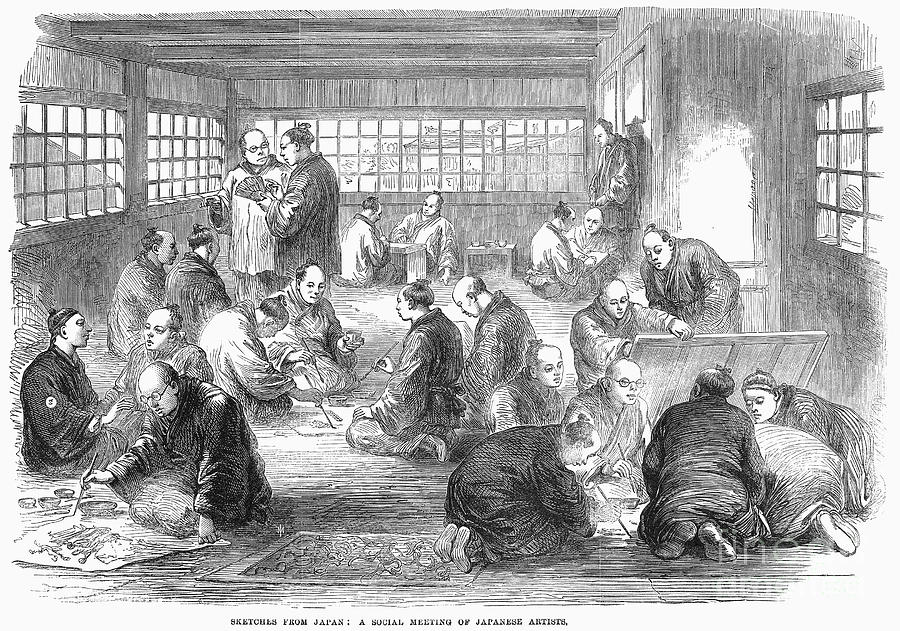 Japan: Artists, 1866 Photograph by Granger