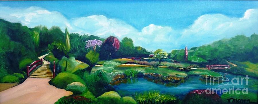 Japanese Gardens - donated as a raffle prize July 2016 Painting by Therese Alcorn