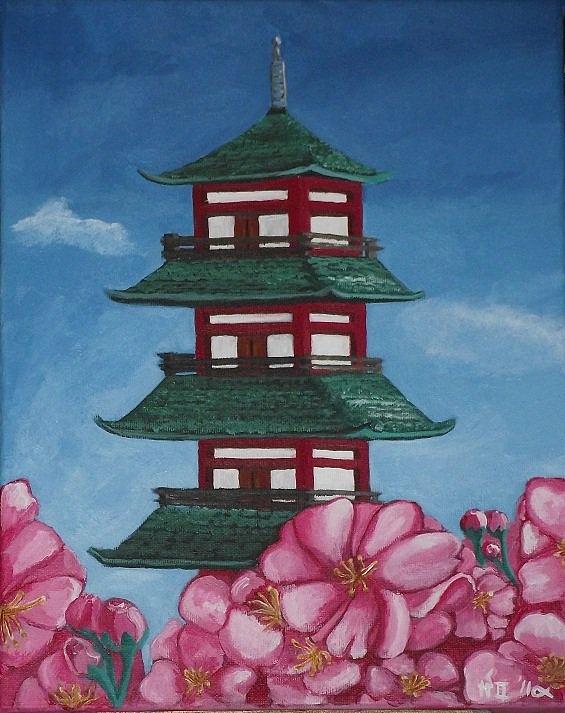 Japanese Pagoda Painting