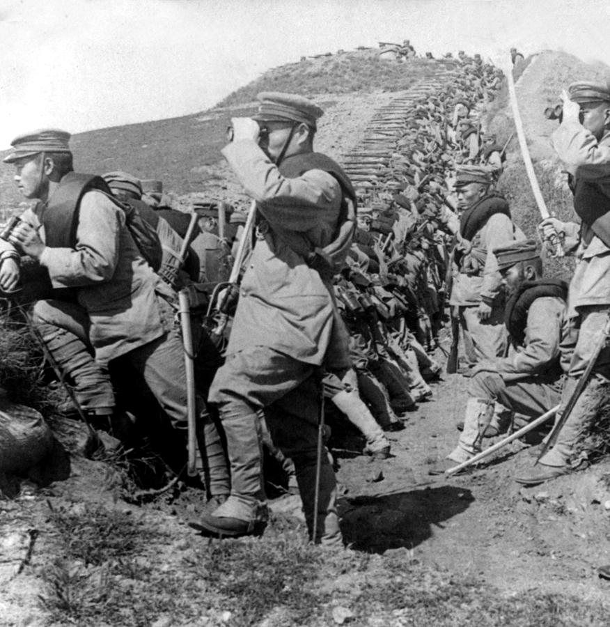 Japanese Soldiers near Tehling - Manchuria - c 1906 Photograph by International  Images