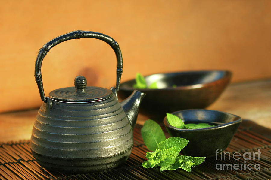 Tea Photograph - Japanese teapot and cup  by Sandra Cunningham