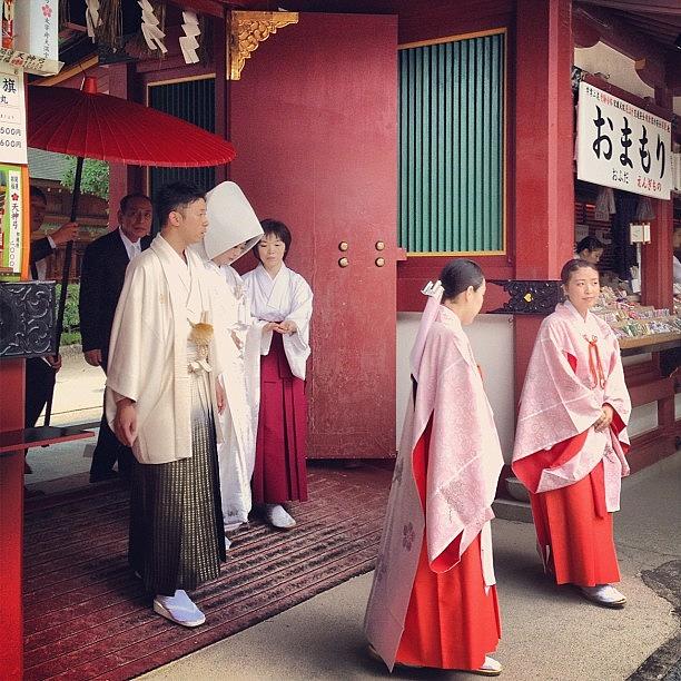 Japan Photograph - Japanese Wedding on Sacred Grounds by Aldo Bloise