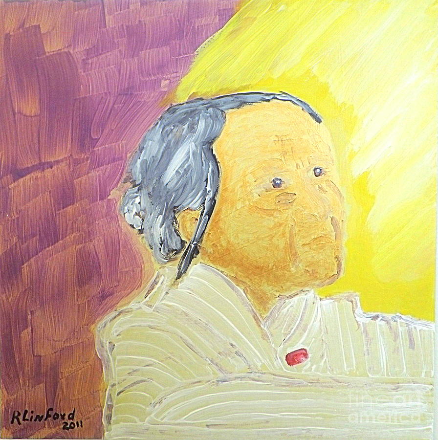Japanese Woman in Prayer and Meditation 1 Painting by Richard W Linford