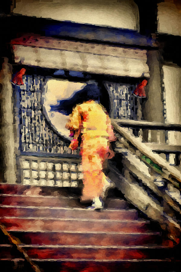 Architecture Painting - Japanese Woman In The Wind by Tracie Schiebel
