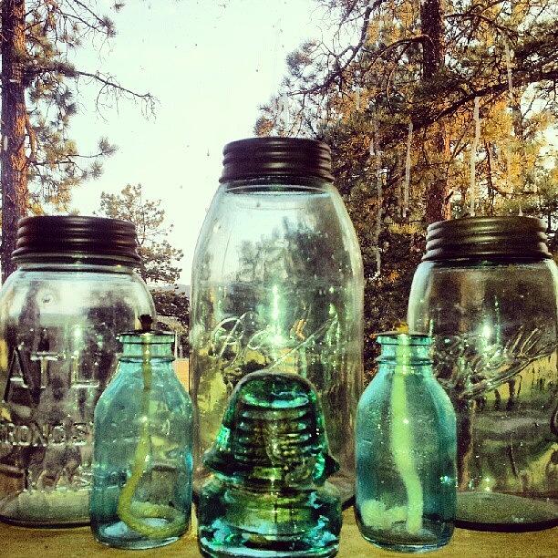Jar Display In Barn Window Photograph by Susannah Campora
