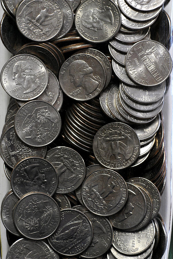Coin Photograph - Jar full of quarters by Paul W Faust -  Impressions of Light