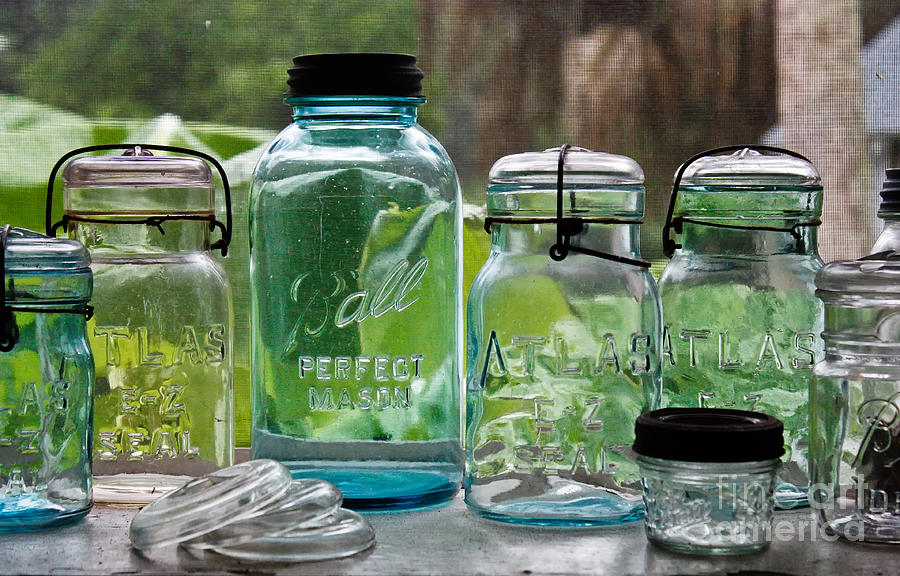 Jars on a Shelf Photograph by Dawna Moore Photography
