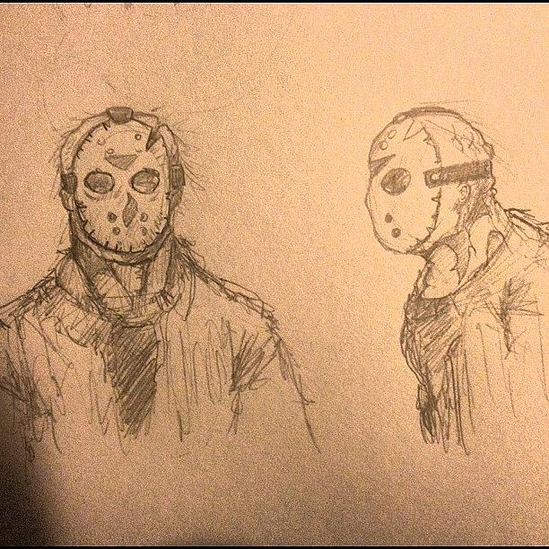 Sketch Photograph - Jason Voorhees Profile Sketches by Rocky Martinez