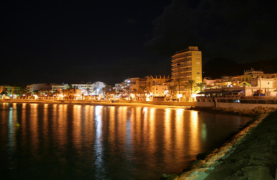 Javea Port at night Photograph by Gaile Griffin Peers