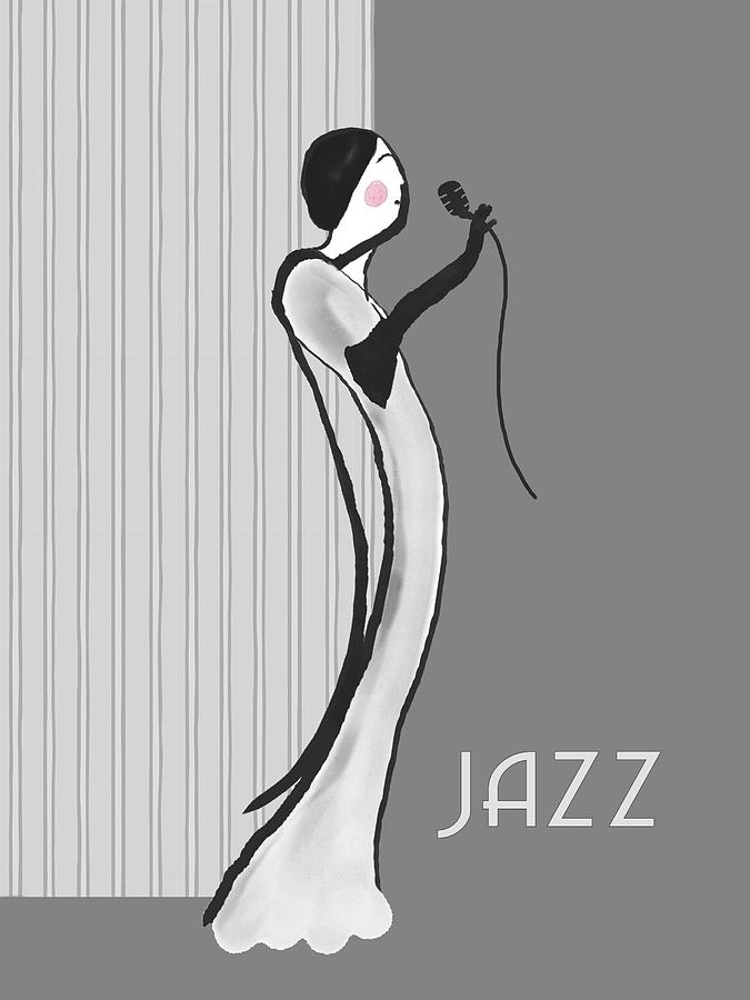 Jazz Digital Art - Jazz Age Singer by Sarah Countiss