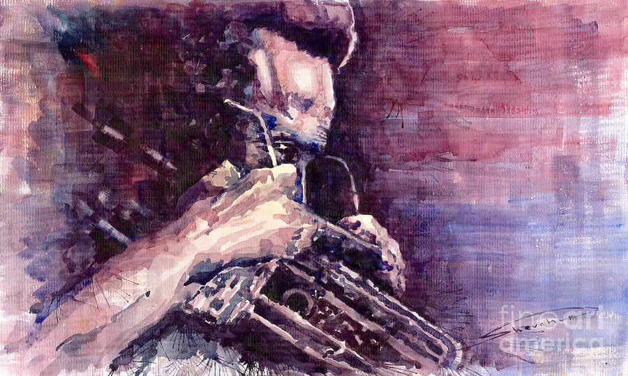 Jazz Painting - Jazz Miles Davis Meditation  by Yuriy Shevchuk