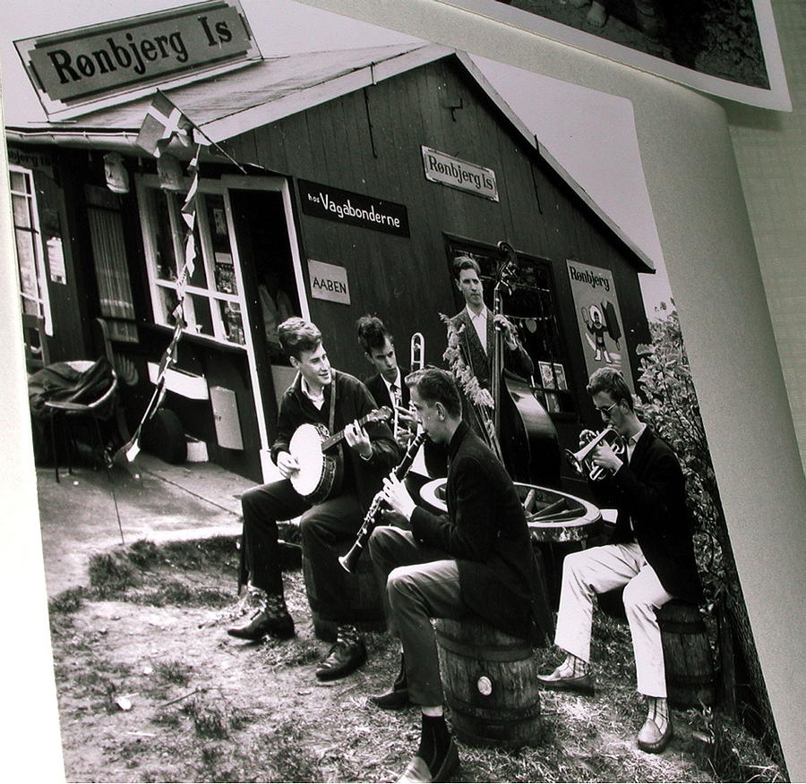 Jazz play outside our Ice Kiosk Old Day Denmark1960   Photograph by Colette V Hera Guggenheim