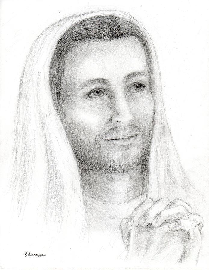 Jesus Christ Praying Drawing