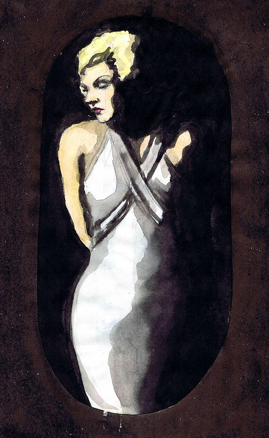 Movie Drawing - Jean Harlow 2 by Mel Thompson