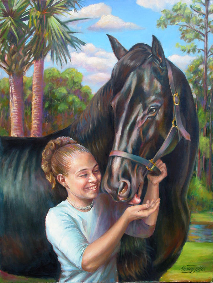 Jeannie with Seibas Gentle Touch Painting by Nancy Tilles
