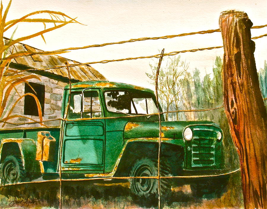 Jeep Painting by Frank SantAgata