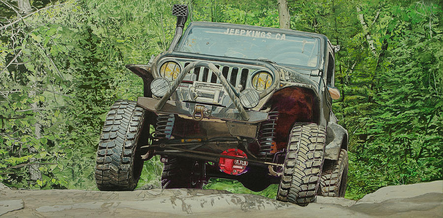 Jeep Cj Painting - Jeep on the Rocks by Jeff Taylor