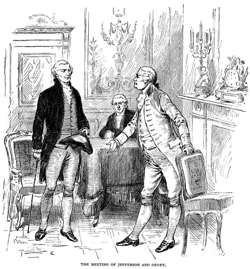 Jefferson & Genet, 1793 Photograph by Granger