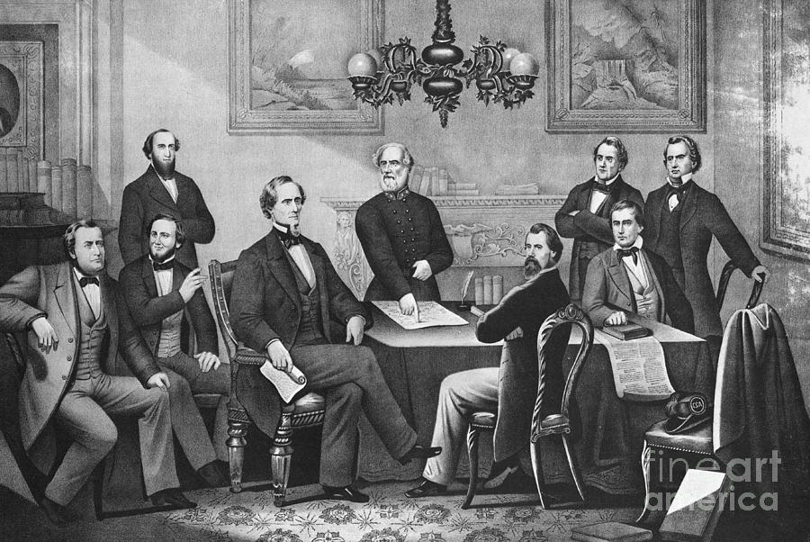 America Photograph - Jefferson Davis, Cabinet by Photo Researchers