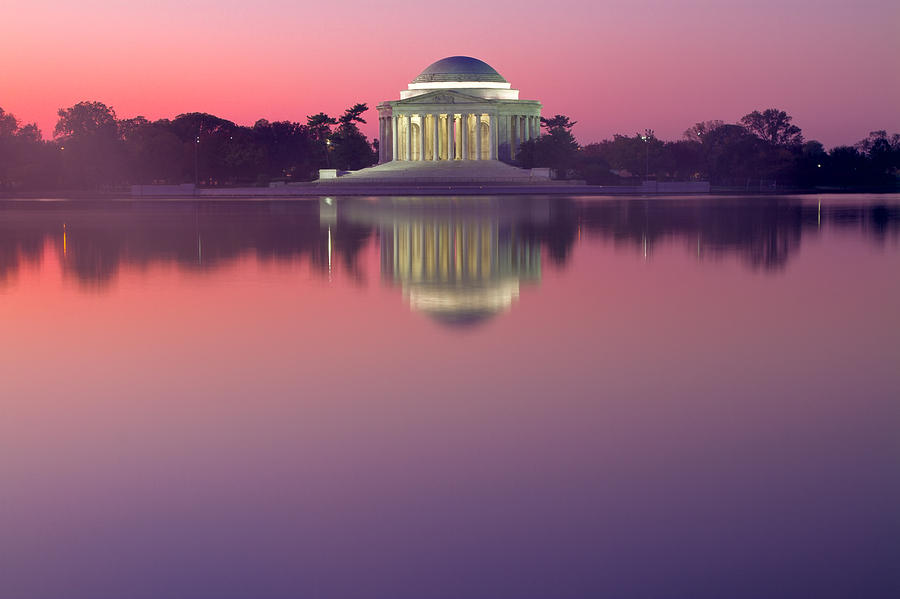 Architecture Photograph - Jefferson Memorial At Sunrise 2 by Val Black Russian Tourchin