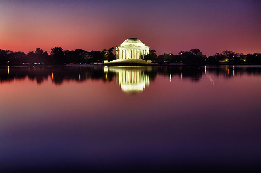 Architecture Photograph - Jefferson Memorial at Twilight by Val Black Russian Tourchin