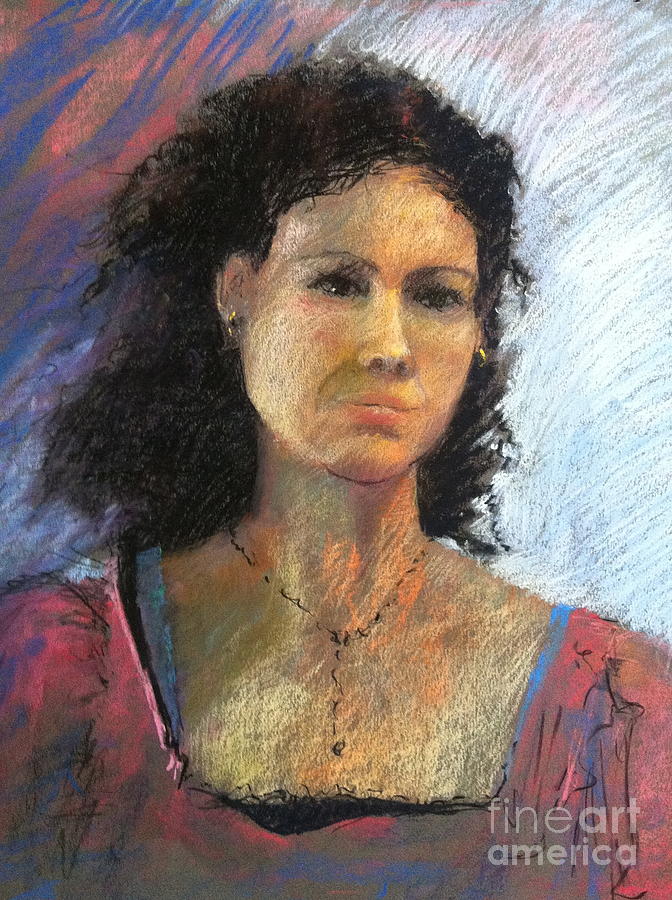 Portrait Painting - Jenny in Pink by Pamela Pretty