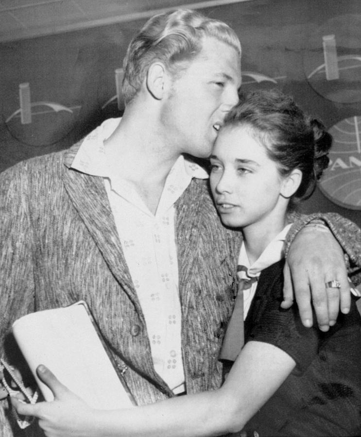 Jerry Lee Lewis Kisses His Bride Myra Photograph by Everett - Pixels