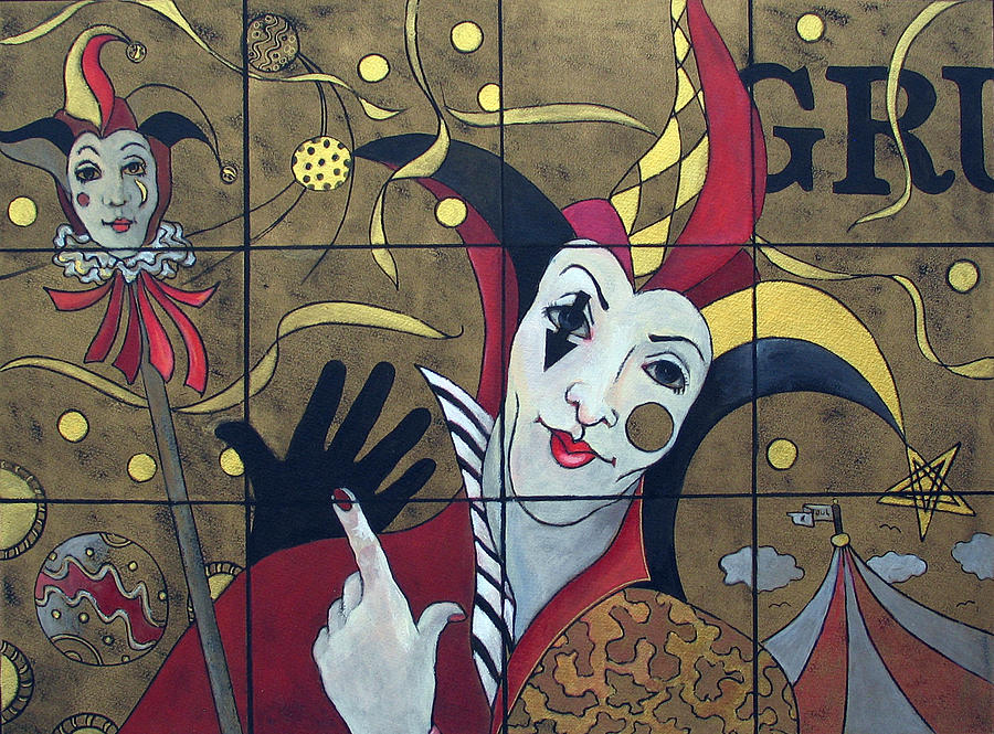 Jester in Red Painting by Susanne Clark