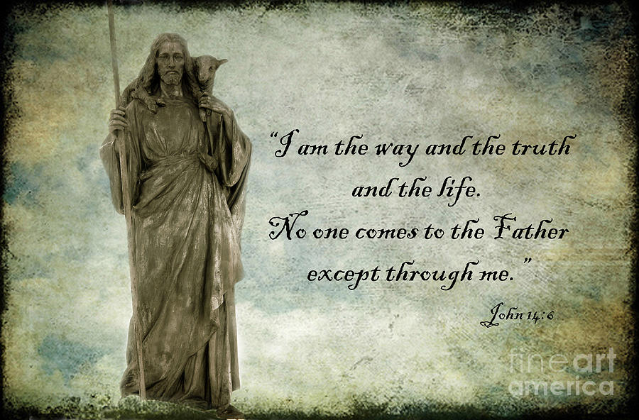 Inspirational Digital Art - Jesus - Christian Art - Religious Statue of Jesus - Bible Quote by Kathy Fornal