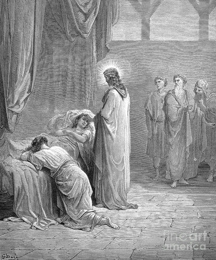 Daughter Of Jairus Drawing by Gustave Dore