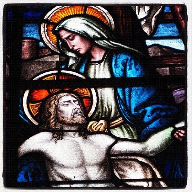 Jesus Christ Photograph - Jesus And Mary Stained Glass by Ben Vess